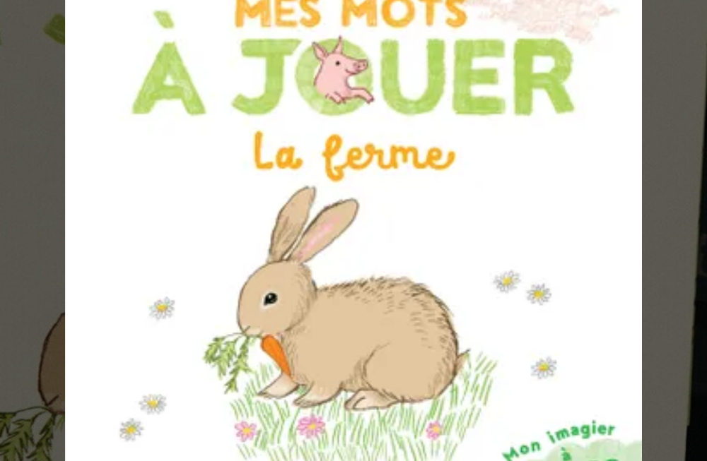 Un cartonné a flaps: sur la couverture un lapin qui mange une carotte