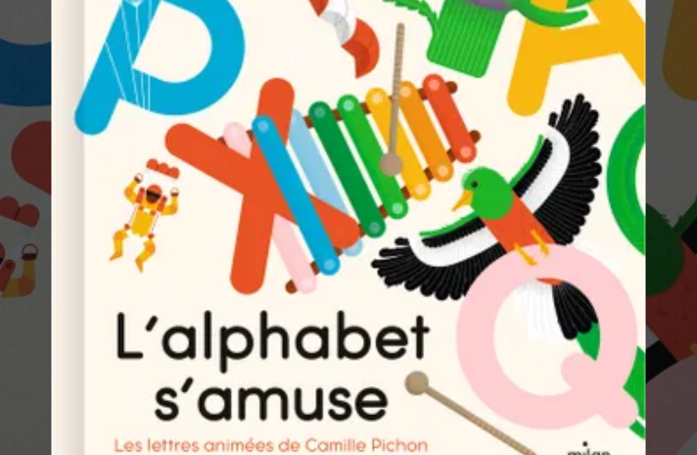 Une couverture de livre avec un alphabet très coloré